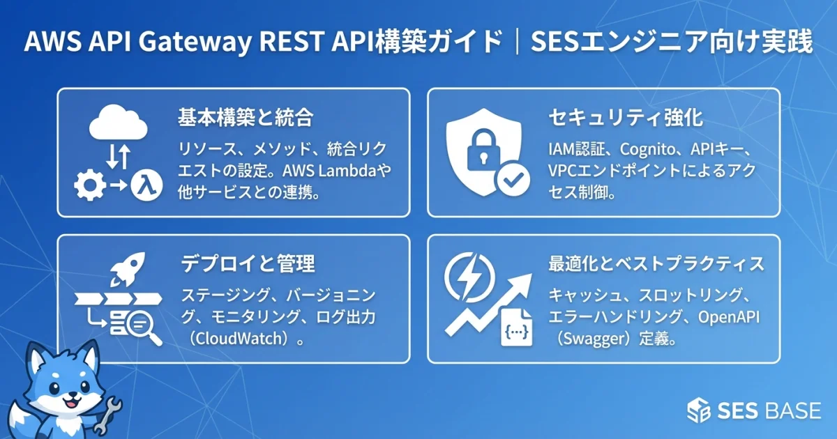AWS API Gateway REST API構築のアーキテクチャ図解