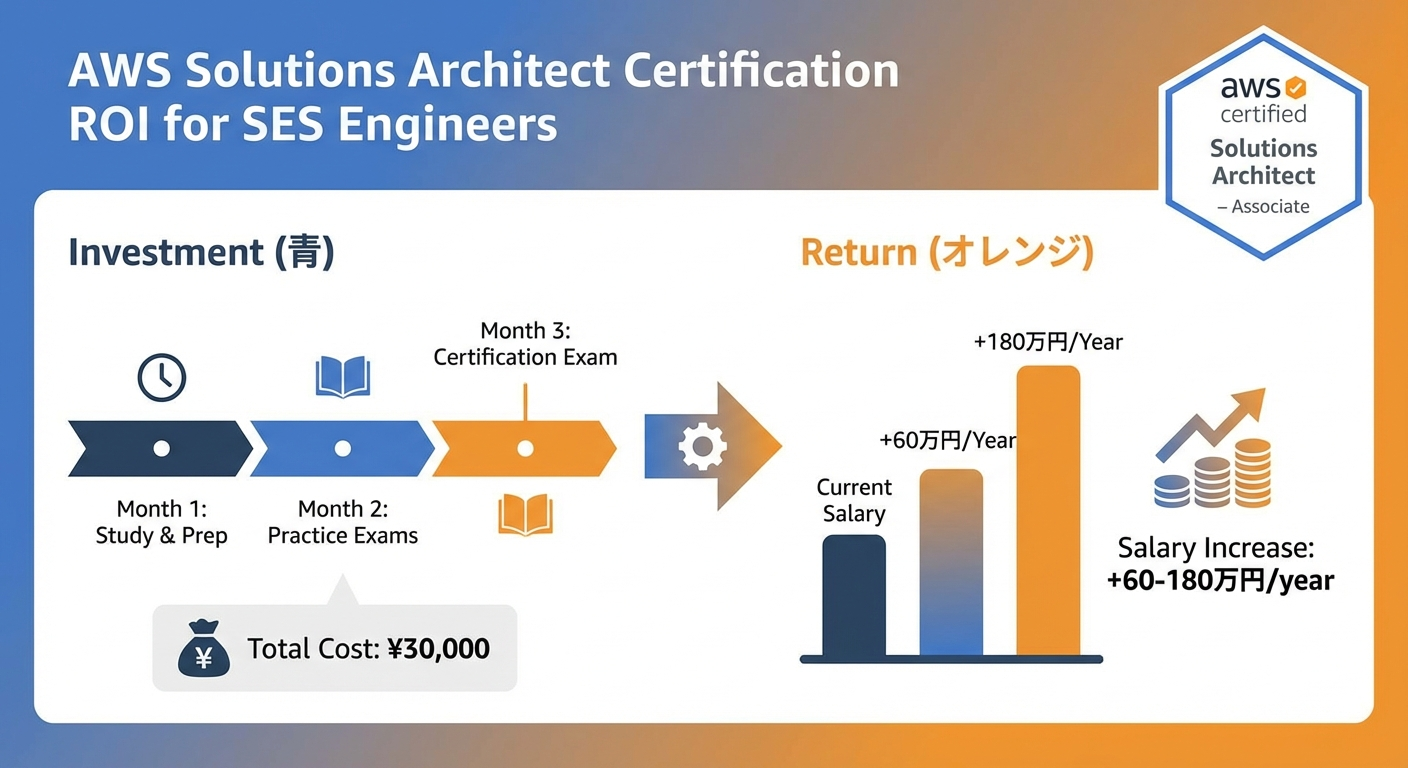 AWS SA認定のROIを示すインフォグラフィック