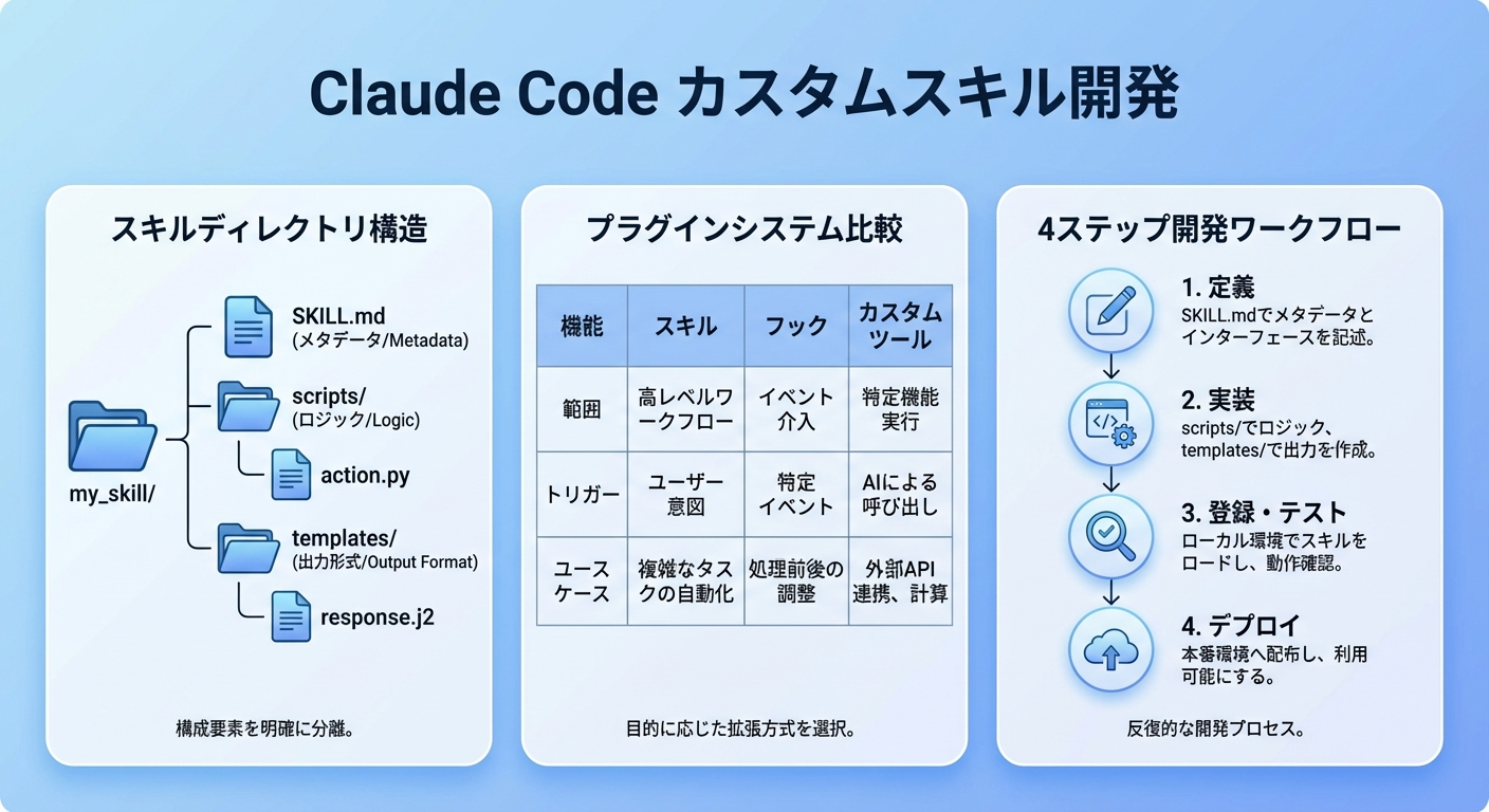 Claude Codeスキル開発の構成図解