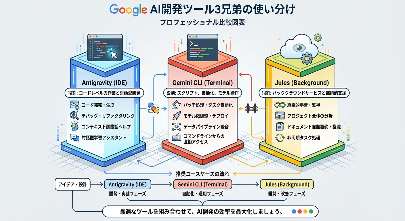 Antigravity vs Gemini CLI 使い分けの全体像
