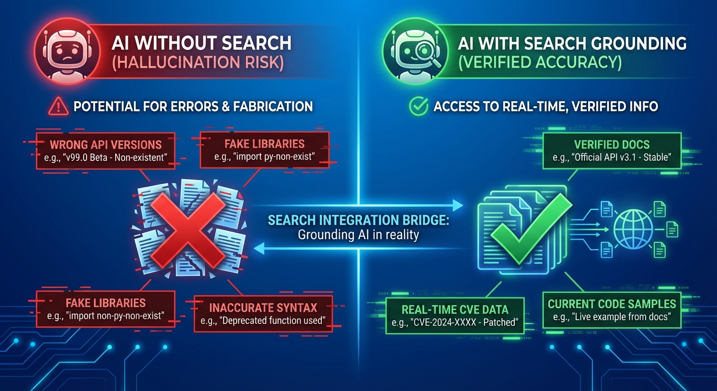 検索グラウンディングの有無による精度比較のインフォグラフィック