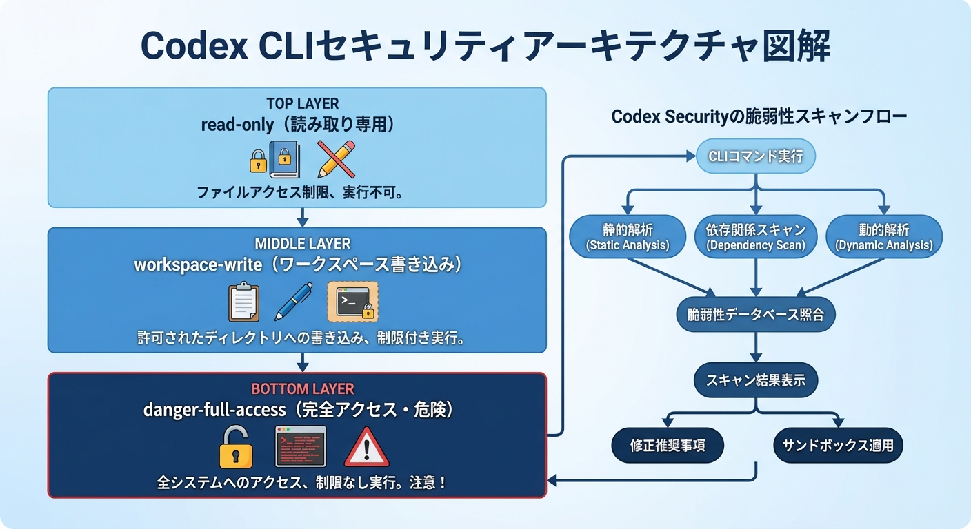 Codex CLIセキュリティアーキテクチャ図解