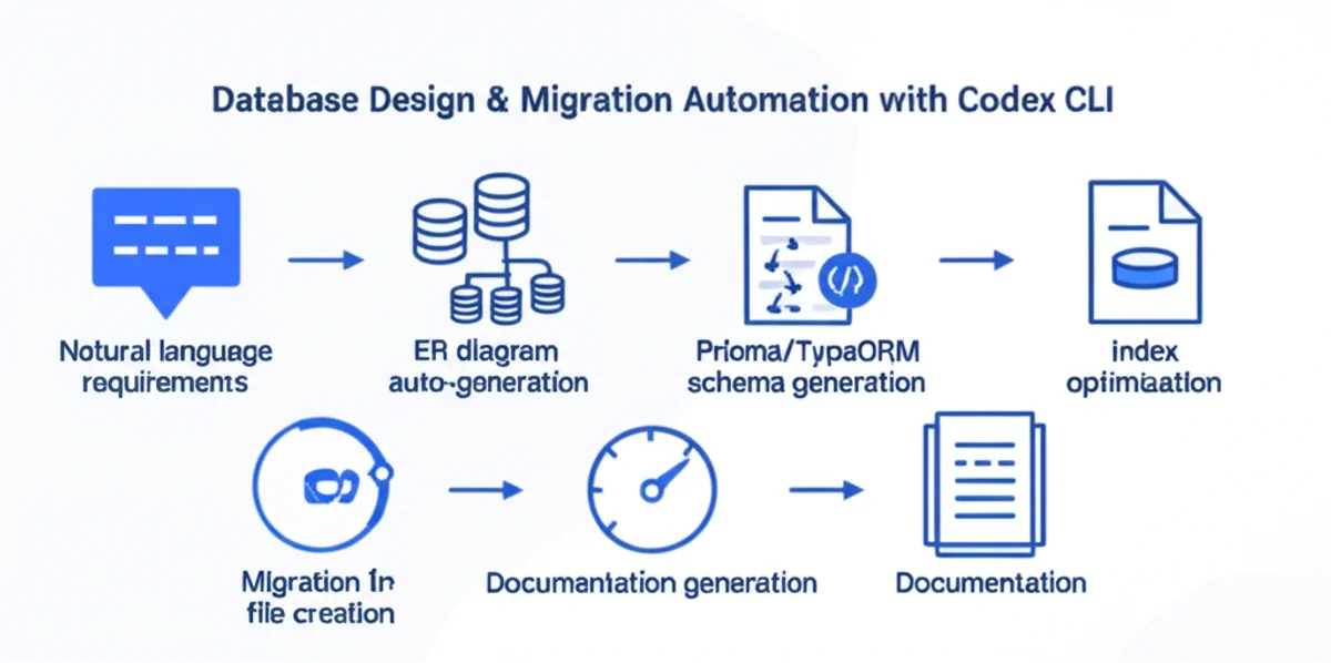 Codex CLIによるデータベース設計・マイグレーション自動化のインフォグラフィック