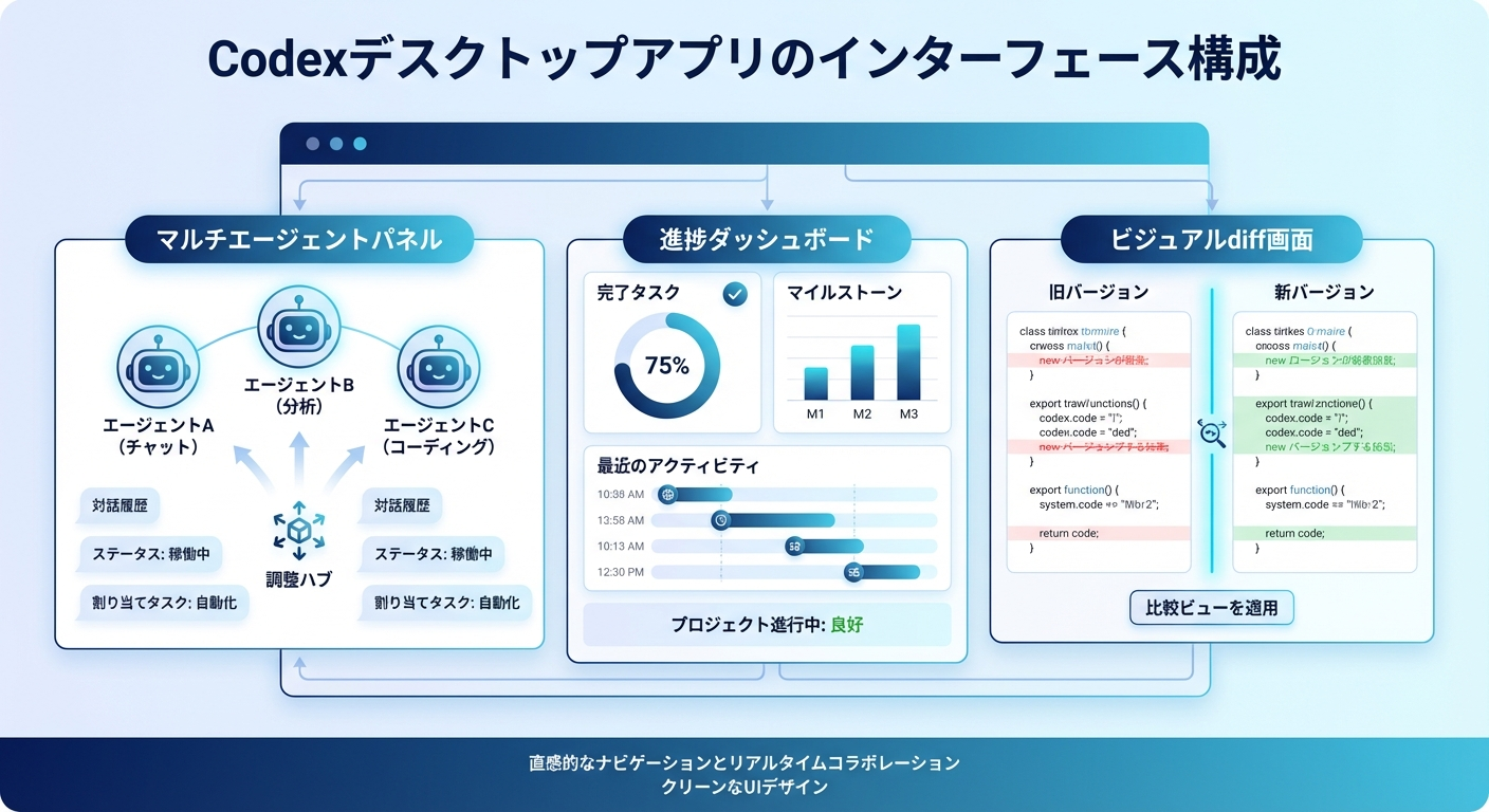 Codexデスクトップアプリのインターフェース