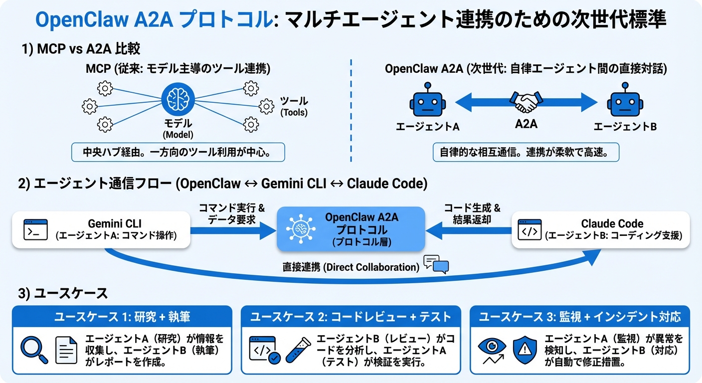 A2Aプロトコルのマルチエージェント連携図
