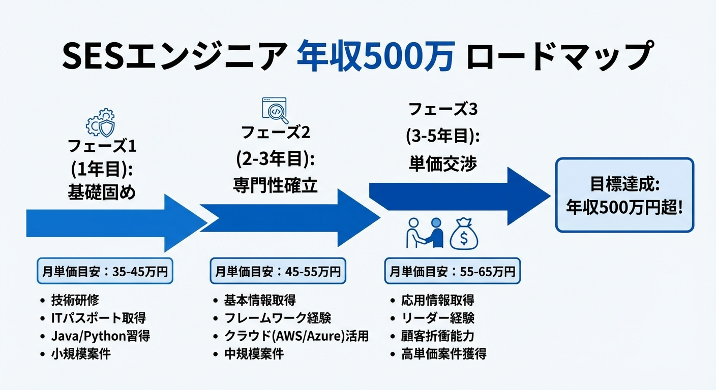 SESエンジニア年収500万達成ロードマップの全体像