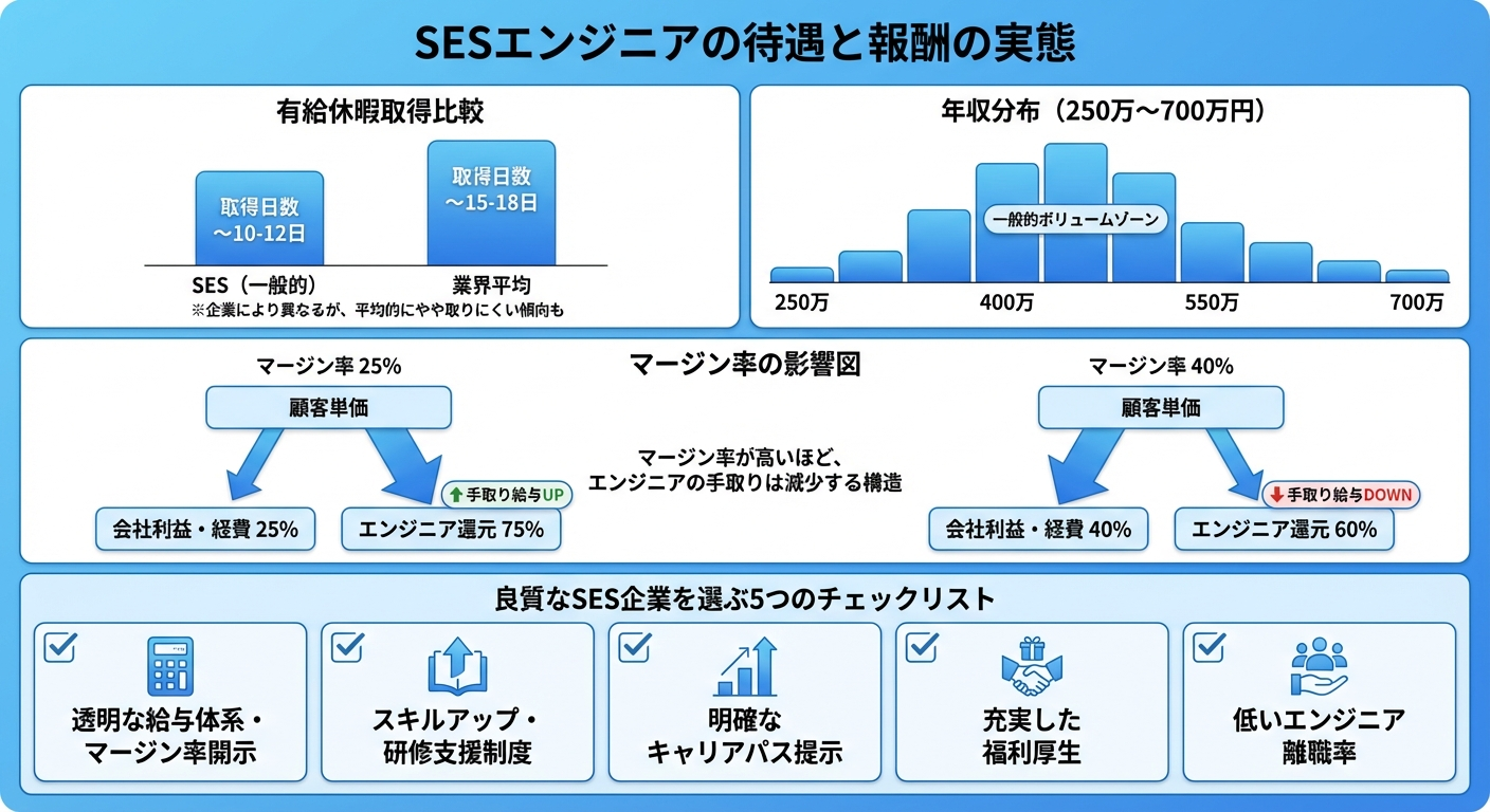 SESエンジニア待遇の実態を示す図解