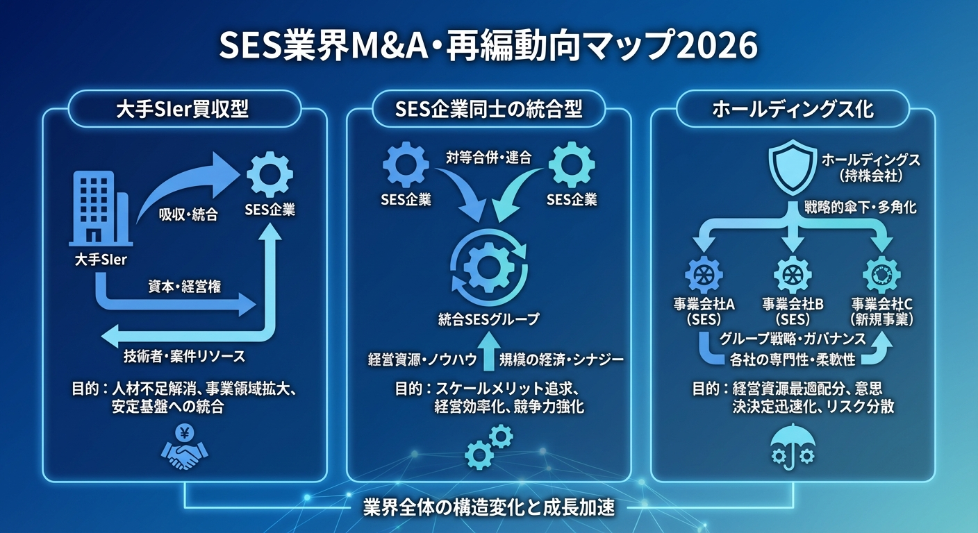 SES業界M&A・再編動向マップ