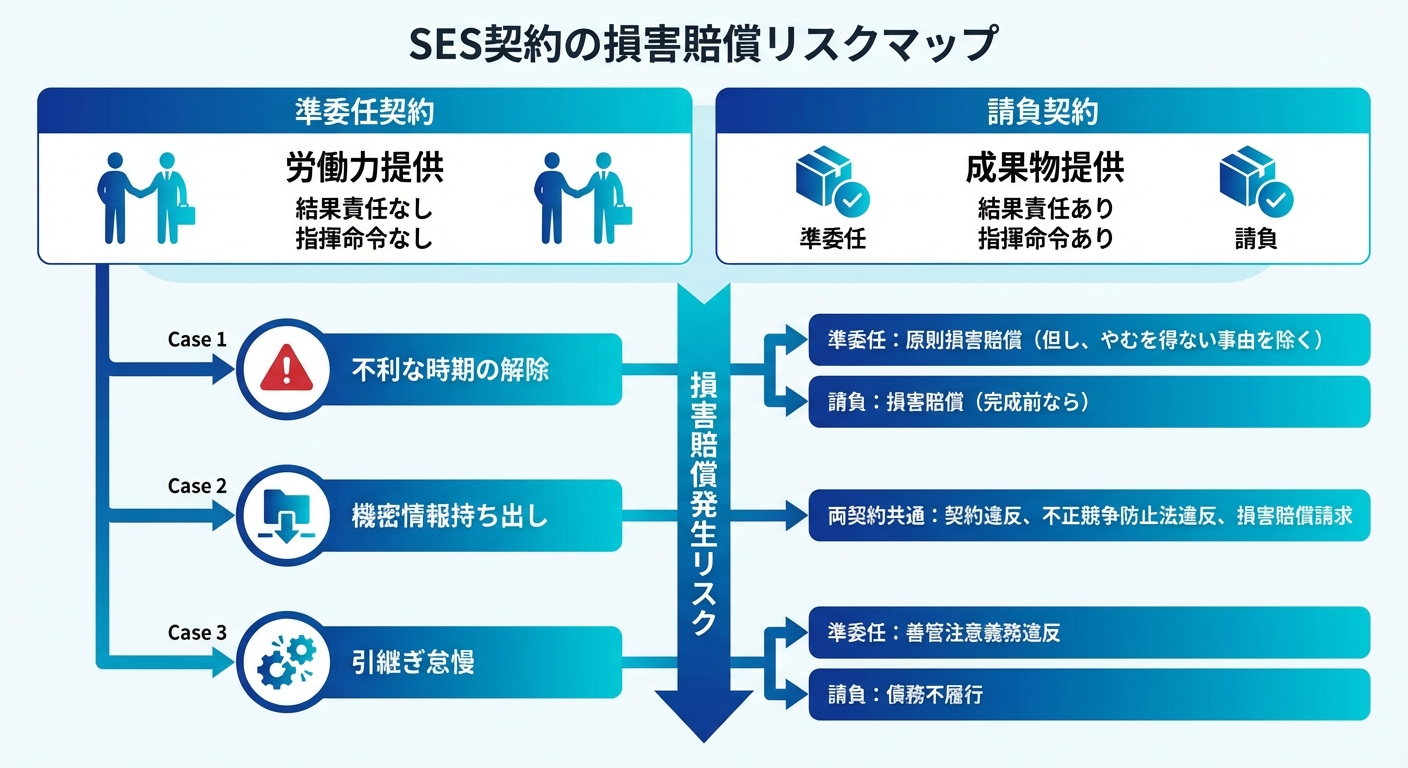 SES契約の損害賠償リスク図解