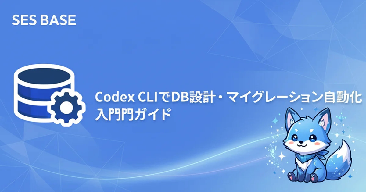 Codex CLIでデータベース設計・マイグレーション自動化｜スキーマ生成・正規化・Prisma連携ガイド