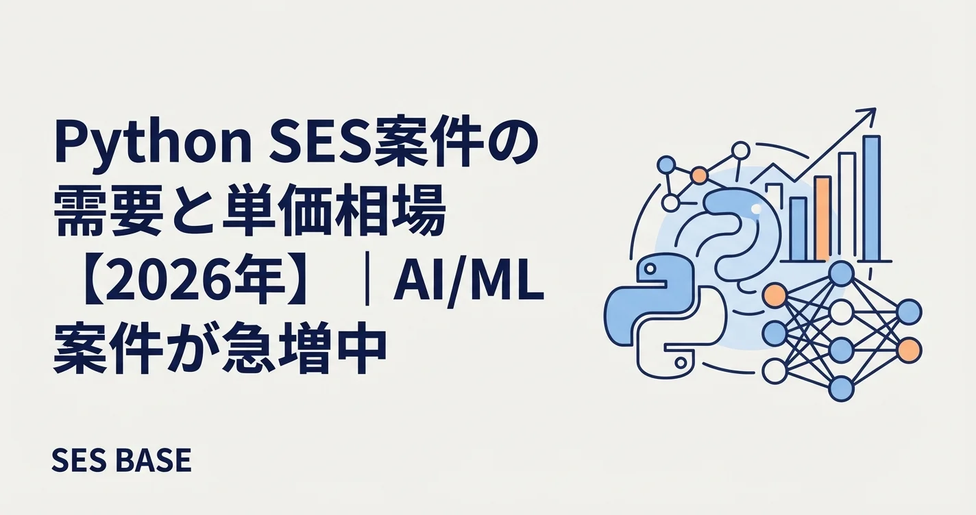 Python SES案件の需要と単価相場【2026年】｜AI/ML案件が急増中