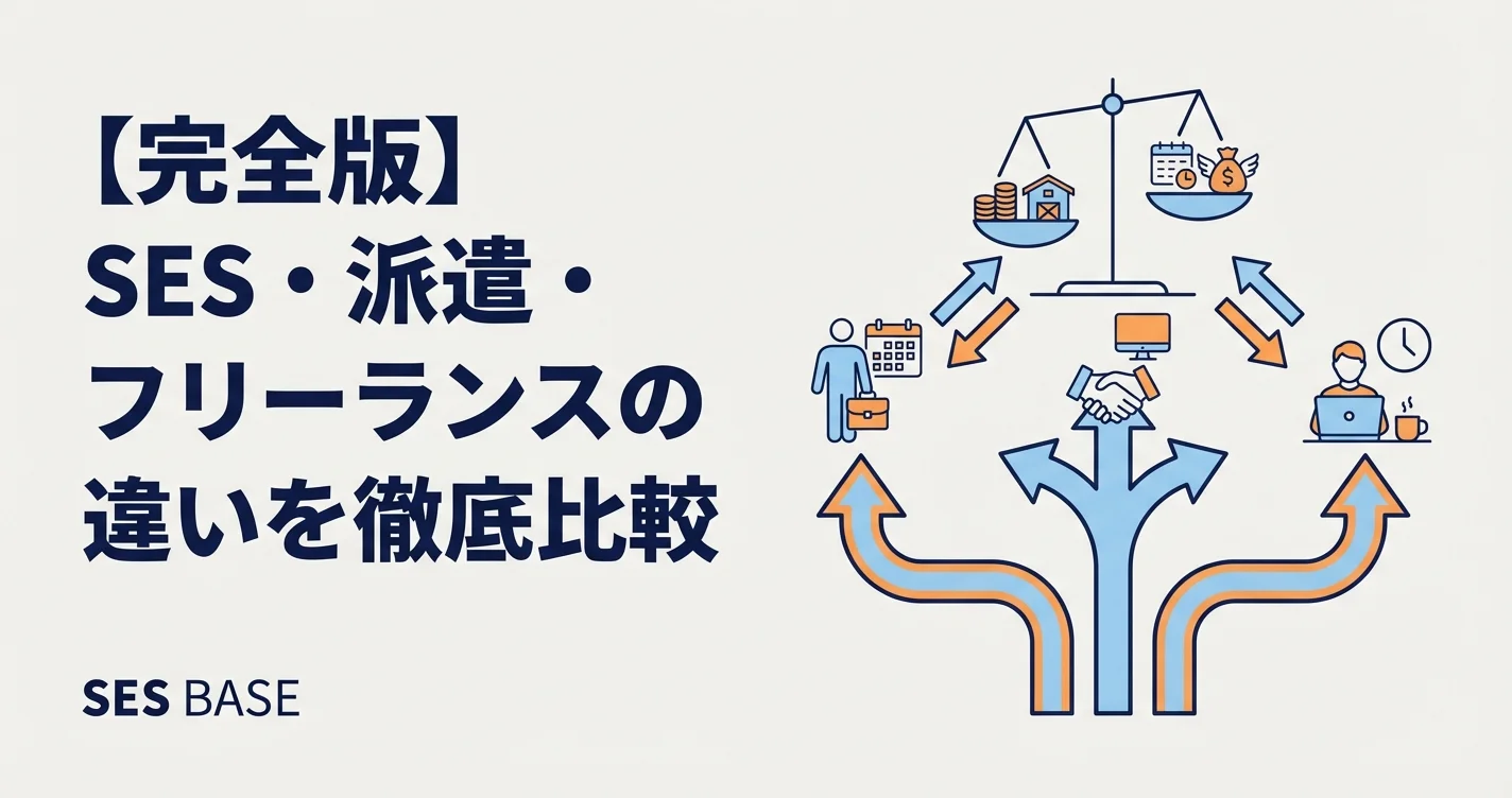 SES・派遣・フリーランスの違いを徹底比較｜年収・安定性・自由度【2026年版】