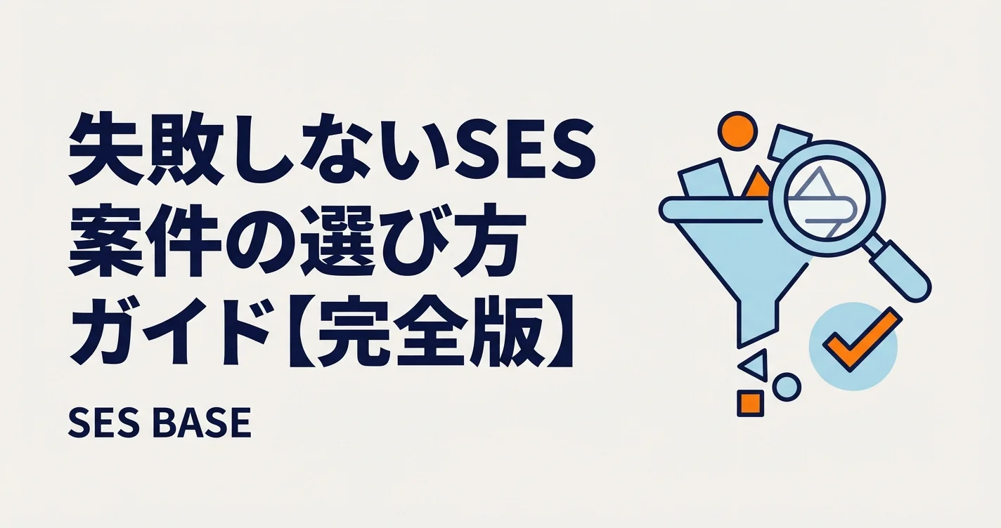 SES案件の選び方完全ガイド｜5つの評価軸×チェックリスト15項目【2026年版】
