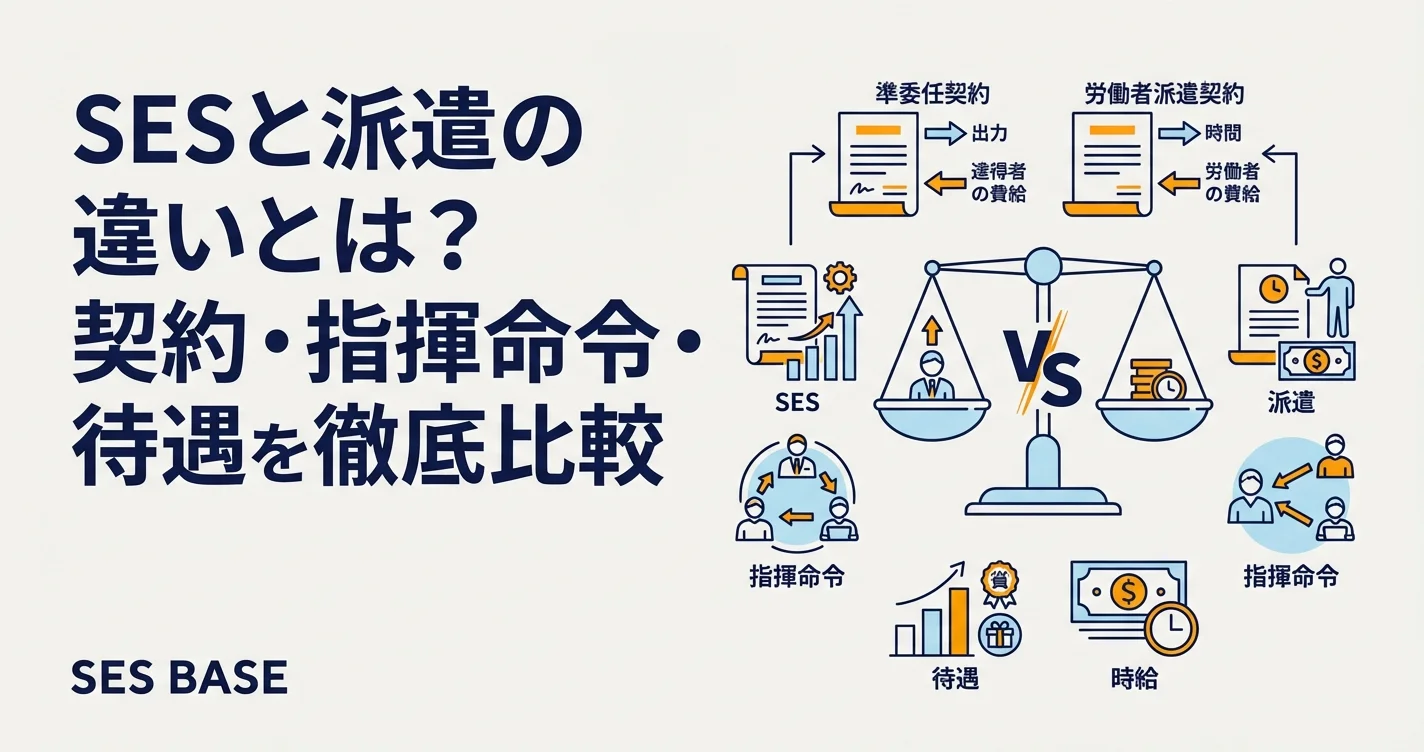 SESと派遣の違いとは？契約・指揮命令・待遇を徹底比較【2026年版】